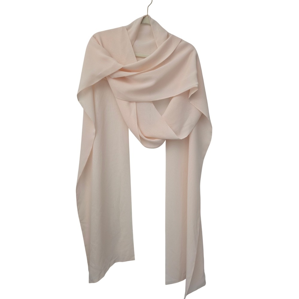 Unbranded Extra Long Scarf Wrap Shawl Formal 148" x 12.5" OS Ivory Cream NWOT